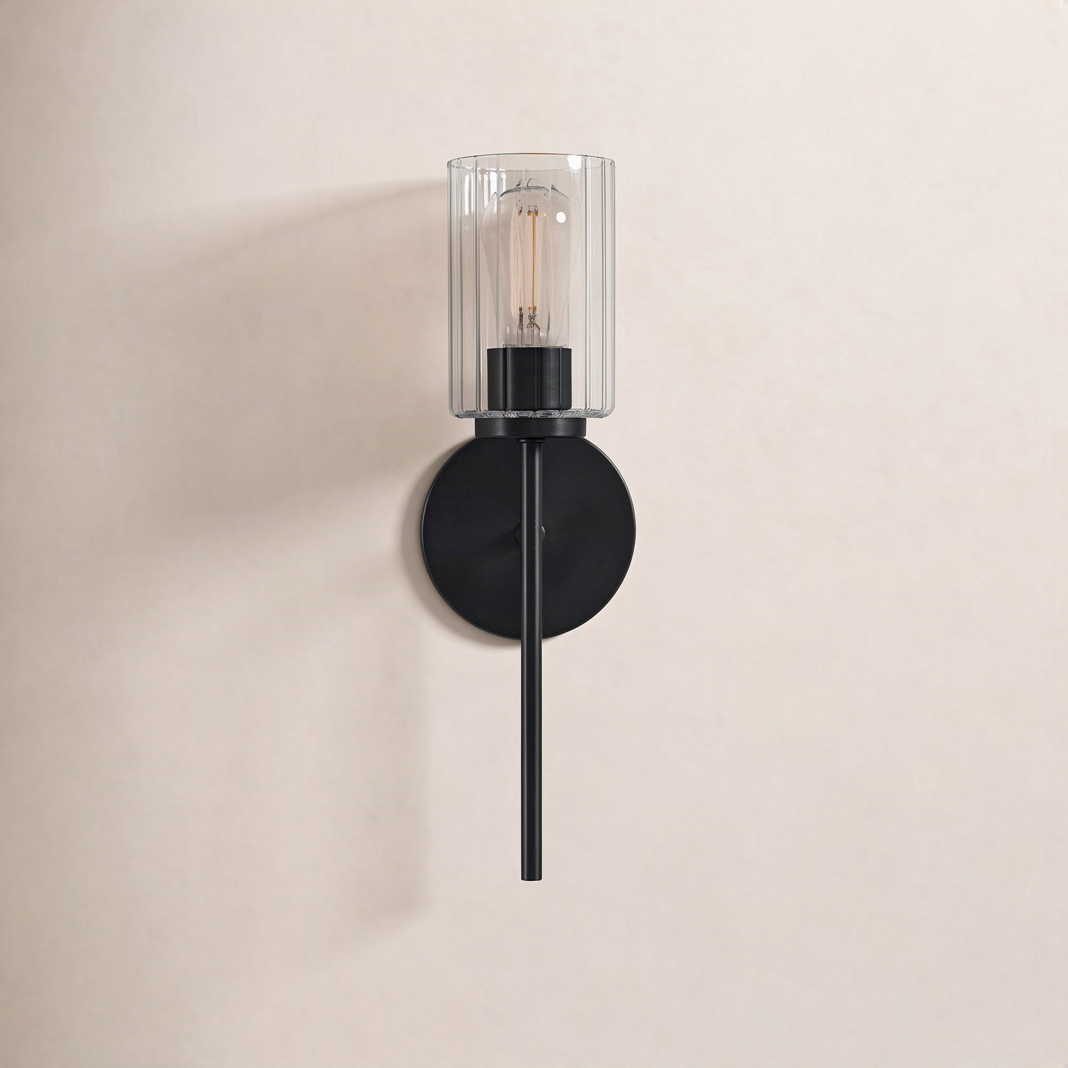 Leta Single Light Bath Sconce, Black