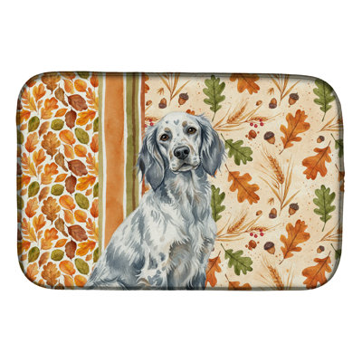 Blue Belton English Setter Heirloom Fall Dish Drying Mat