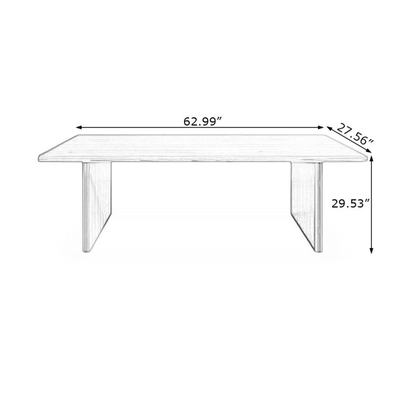 Table de salle à manger Bobb Burlywood, Brun orangé, H 29,53 po x L 62,99 po x l 27,56 po