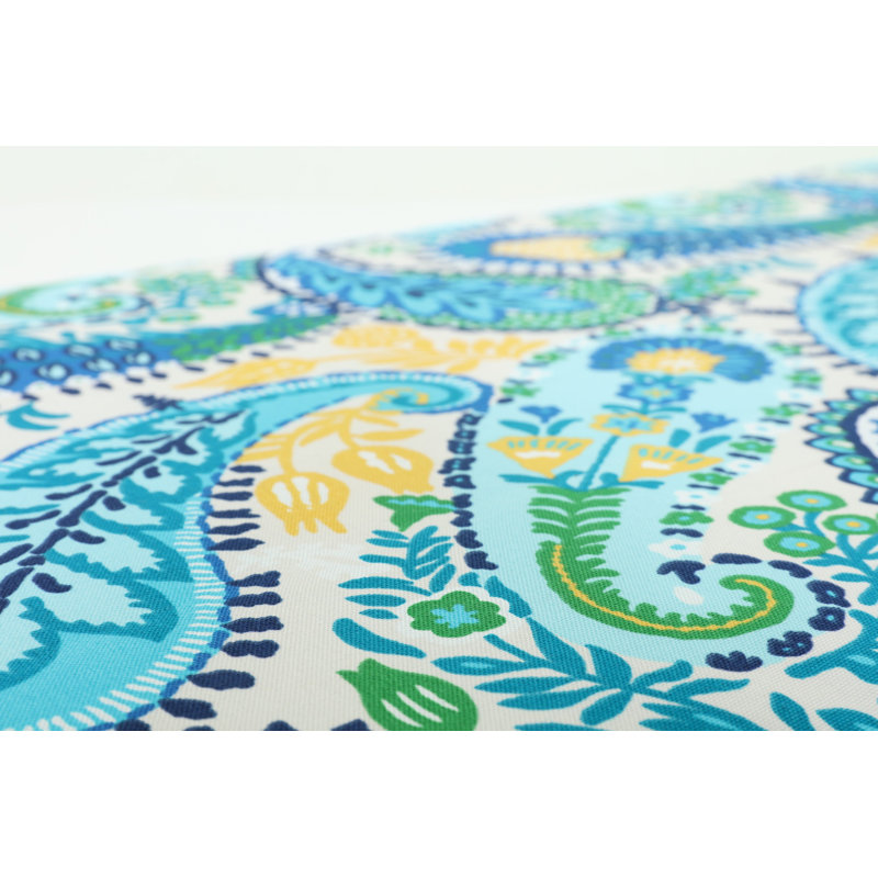 Amalia Blue and Green Paisley Rectangular Outdoor Lumbar Pillow Set