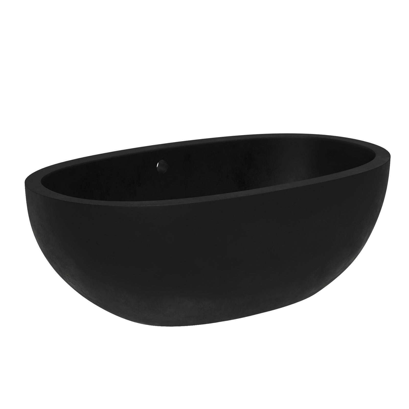 Avalon NativeStone Concrete Soaking Bathtub, 21" H x 36" W x 62" L, Charcoal