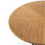 Isaak Oak Round Metal Base Dining Table