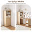 Bureau extensible, bureau avec tablettes de rangement et roues mobiles, bureau pliable adapté aux petits appartements et bureaux, Burlywood-916830971