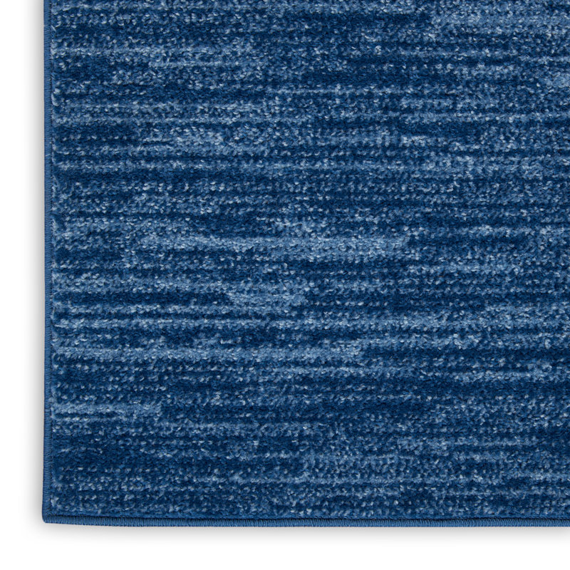 Tapis intérieur / extérieur bleu marine / bleu Nourison Essentials, Carré 5 pi