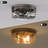 12''-3 Lights Spray-Painted Coffee Modern Metal And Glass Drum Dimmable Flush Mount Lighting For Bedroom-107080388