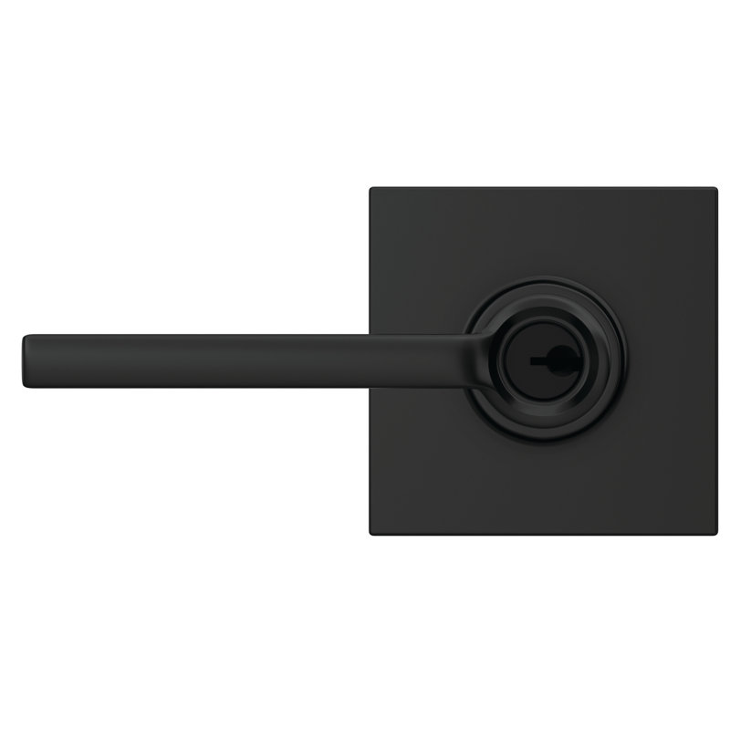 Latitude Keyed Entry Lever with Collins Trim, Matte Black