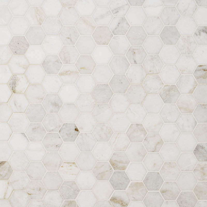 Polar White 2" Hexagon Marble Honeycomb Mosaic Wall & Floor Tile (0.96 Sq. Ft. / Sheet)