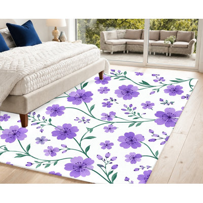 Tapis floral à motif de vignes florales, motif artistique, tapis antidérapant lavable à la machine, décoration intérieure élégante pour le salon, la chambre à coucher, le vestibule, la porte d'entrée, la cuisine, le balcon et l'appartement