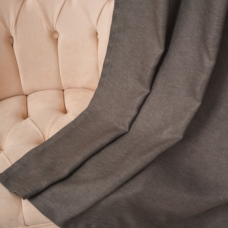 Extra Long & Extra Wide Faux Linen Decorative Curtain Single Panel, 140cm Width x 175cm Drop, Grey