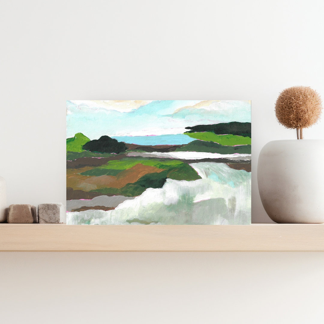 Vibrant River Landscape Abstract Peaceful Serene Landscape Nature Wall Art Print