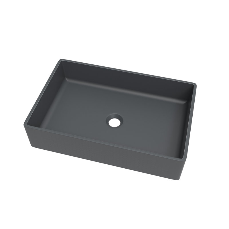 MONSFEST 13.7'' Ceramic Rectangular Bathroom Sink