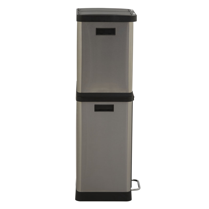 Steel Step On Kitchen Trash Can - 9.5 Gallons