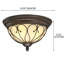 Plafonnier encastré 2 lumières 15,29 po Anandi