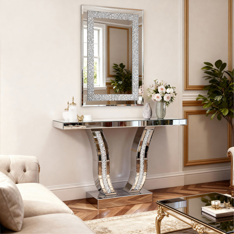 Grand miroir suspendu en cristal Crystal Diamond