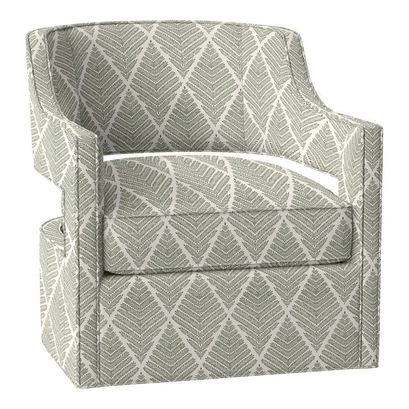 Phoebe 29.5" W Swivel Armchair, Perigold Emmeline Moss