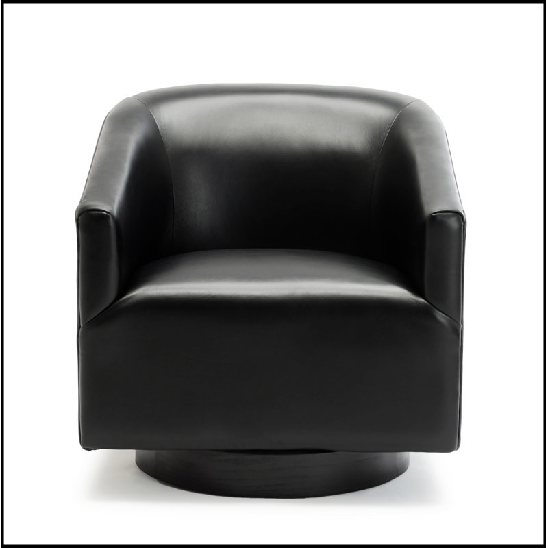 Chaise pivotante à base de bois, Noir