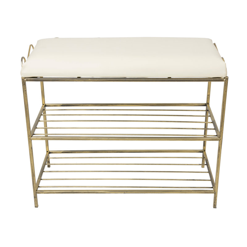 6 Pair Shoe Rack, Gold