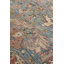 Tapis unique 9 pi 1 po x 11 pi 6 po des années 1960 bleu délavé / terre cuite / ivoire / or / multicolore