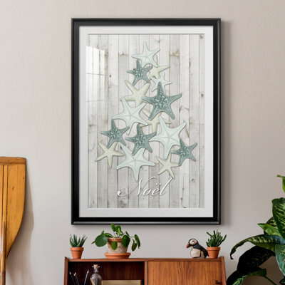 Noël côtier IV - Tableau encadré sous verre acrylique, décoration murale côtière pour salon