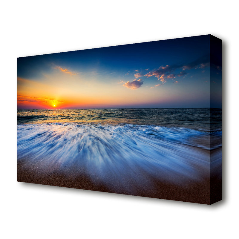 Movement Of The Ocean 1 Beach - Wrapped Canvas Print, 35.6 cm H x 50.8 cm W