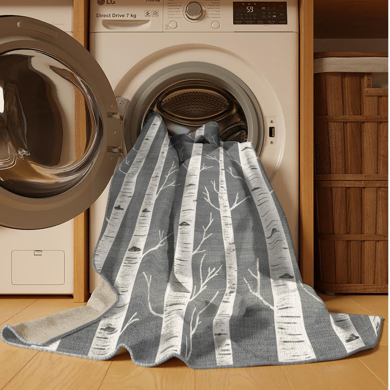 Machine Washable Nature Gray Area Rug, Rectangle 7' x 10'