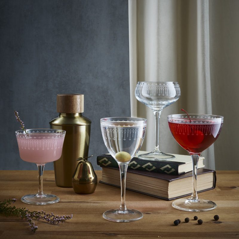 Barman 5,25 oz Verres à cocktail Novecento Art Deco Nick & Nora