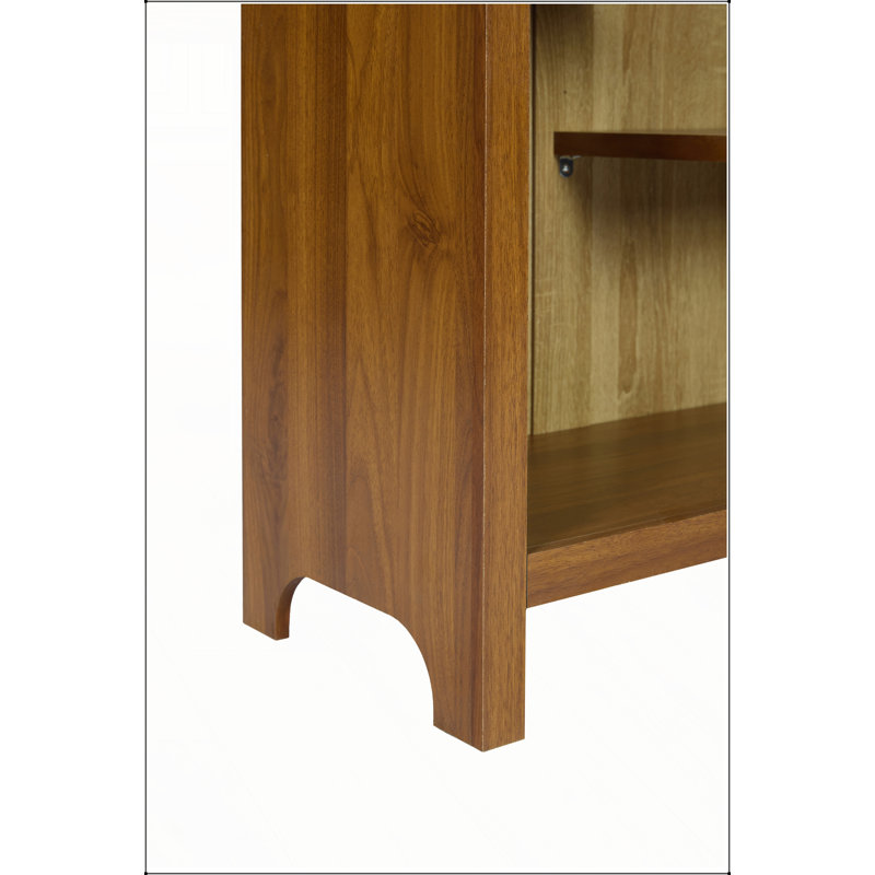 Tablette supérieure autoportante arquée à 4 niveaux, armoire de rangement asymétrique ouverte, présentoir en bois pour entrée, salon, chambre à coucher, couloir