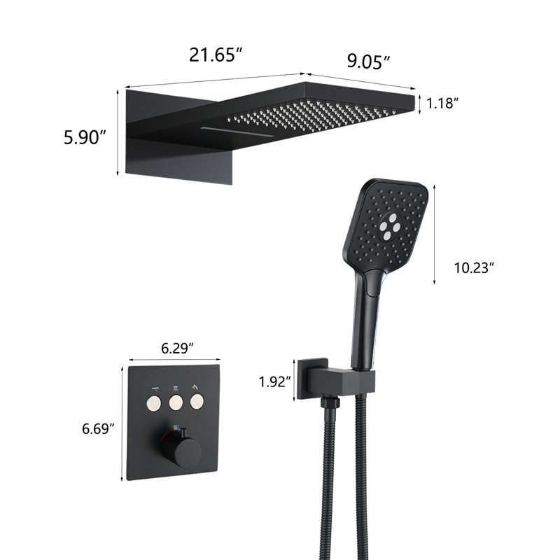 All-In-One Kit with Rough in-Valve, Matte Black