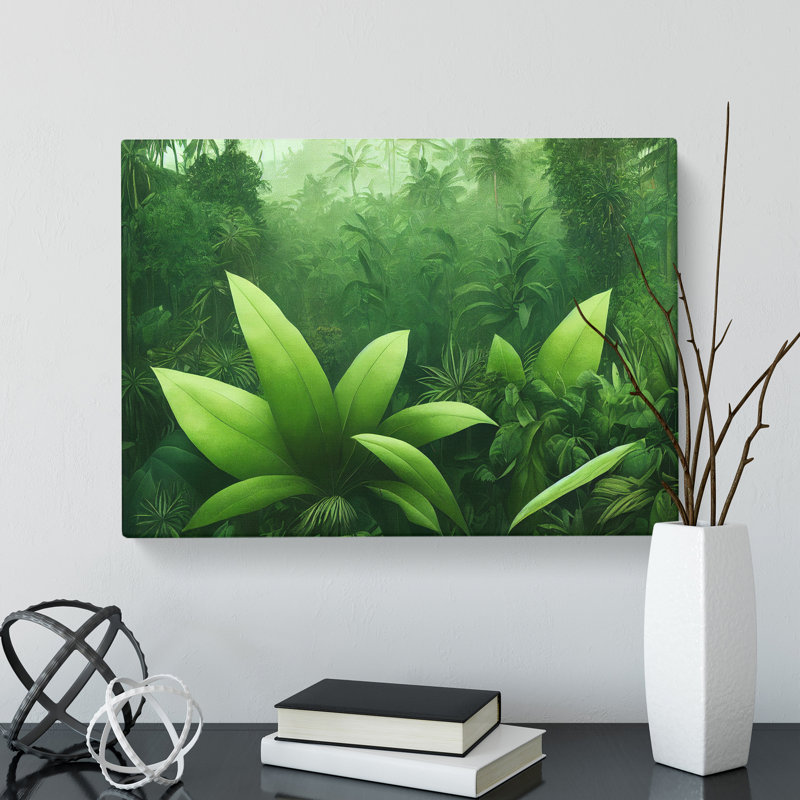 Jungle Plants - Wrapped Canvas Print, 35cm H x 50cm W x 3cm D