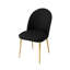 Chaise d'appoint Vera Lusso - Chaises d'appoint de salle à manger modernes - Chaises rembourrées contemporaines en similicuir avec structure en métal doré - Ensemble de 2 chaises de salle à manger, de chambre à coucher, de bureau ou de cuisine - Chaises de salle à manger noires avec pieds dorés-70105035-70105036