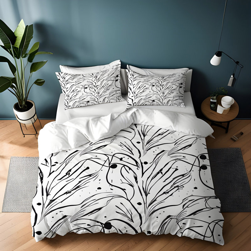 Polyester Abstract Duvet Cover, King Duvet Cover + 2 King Shams