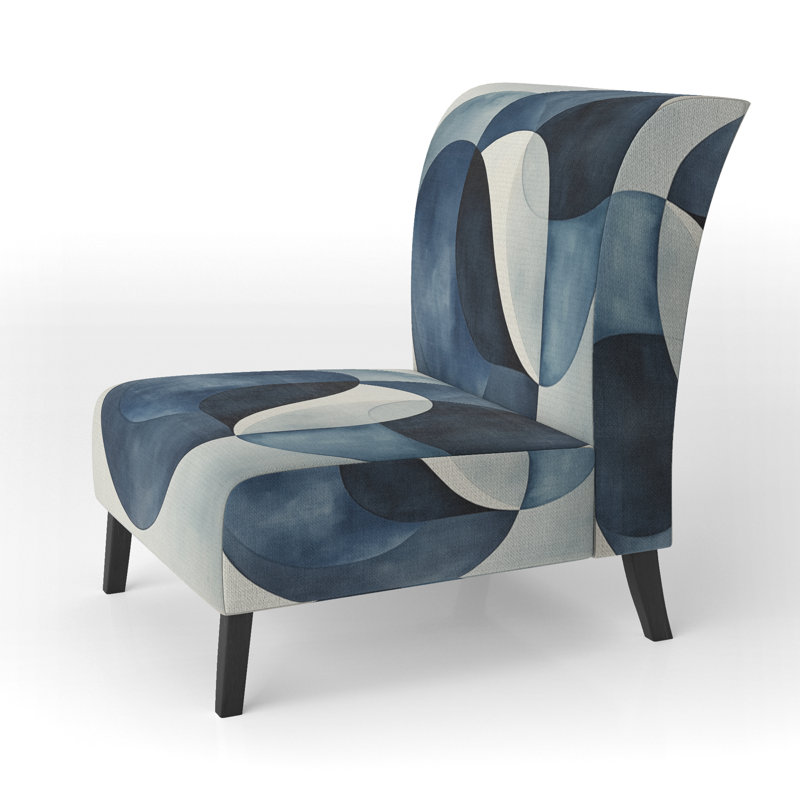 Fauteuil de chambre en forme de V abstrait, Slipper Armless