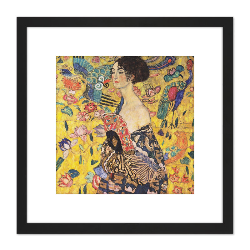 Klimt Lady With Fan Painting by Gustav Klimt - Single Picture Frame Painting