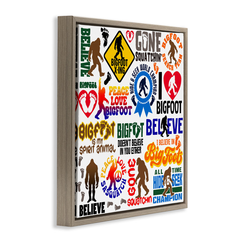 Cadre flottant Mythical Creature Believe phrases, design par Jim Baldwin, Cadre flottant orme Montalcino, H 18 po x l 18 po