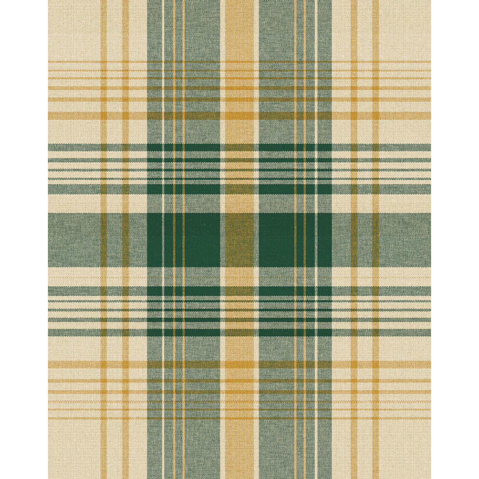 Woodstock Lifestyle Modern Plaid Wallpaper, Green/Taupe/Yellow
