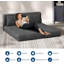 Canapé-lit et chaise-lit pliant Boneless 4-en-1, causeuse convertible avec coussin, sol gris foncé