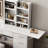 Fashion Vanity Desk With Mirror And Lights For Makeup With Open Shelves And Chair, Vanity Mirror With Lights And Table Set With 3 Color Lighting Brightness Adjustable, 5 Drawers, White Color
