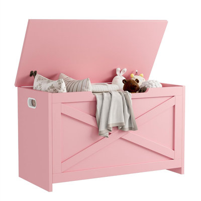 Banc de rangement en bois 30 po, coffre de rangement avec charnières de sécurité
