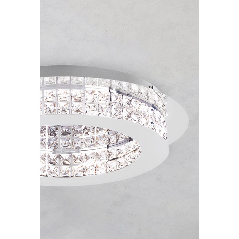 Levan Glass Flush Mount, Chrome