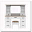 Bureau de coiffeuse 47,2 "avec miroir coulissant, grand ensemble de meuble-lavabo avec lumières DEL, coiffeuse avec tabouret de rangement 47,2"