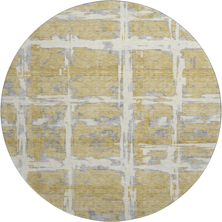 Premium Machine Washable Prisco Gold Rug