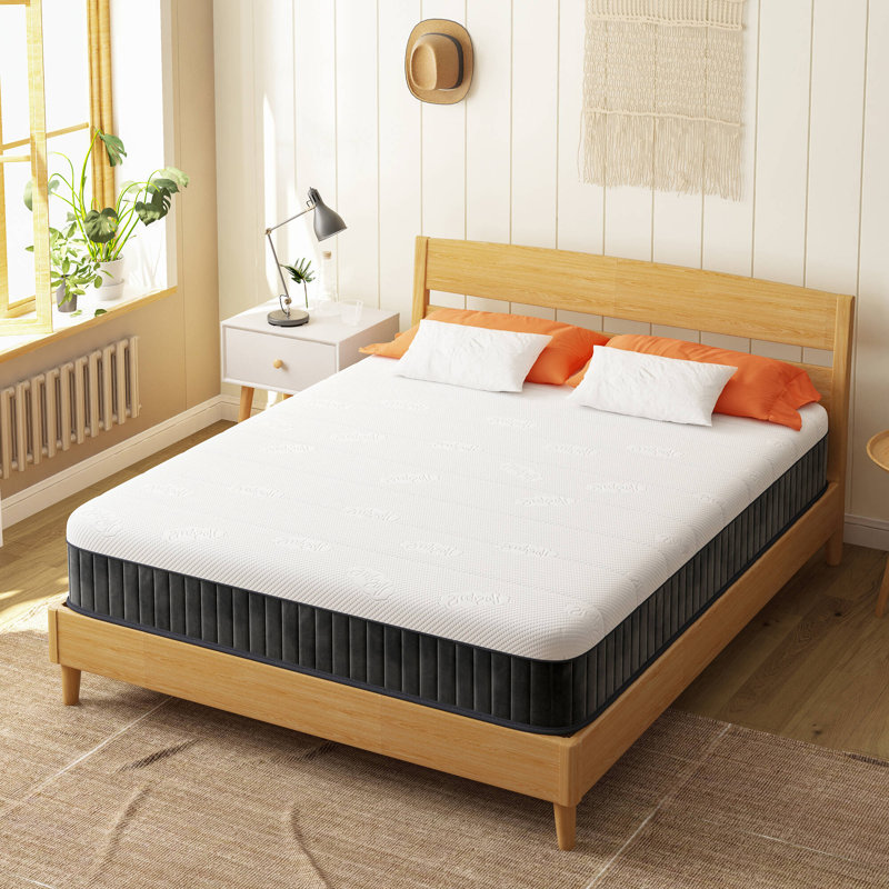Alwyn Home Mattress Stijn Hybrid Mattress Firm Mattress Memory Foam Mattress in a Box Extra Support, 12", Queen