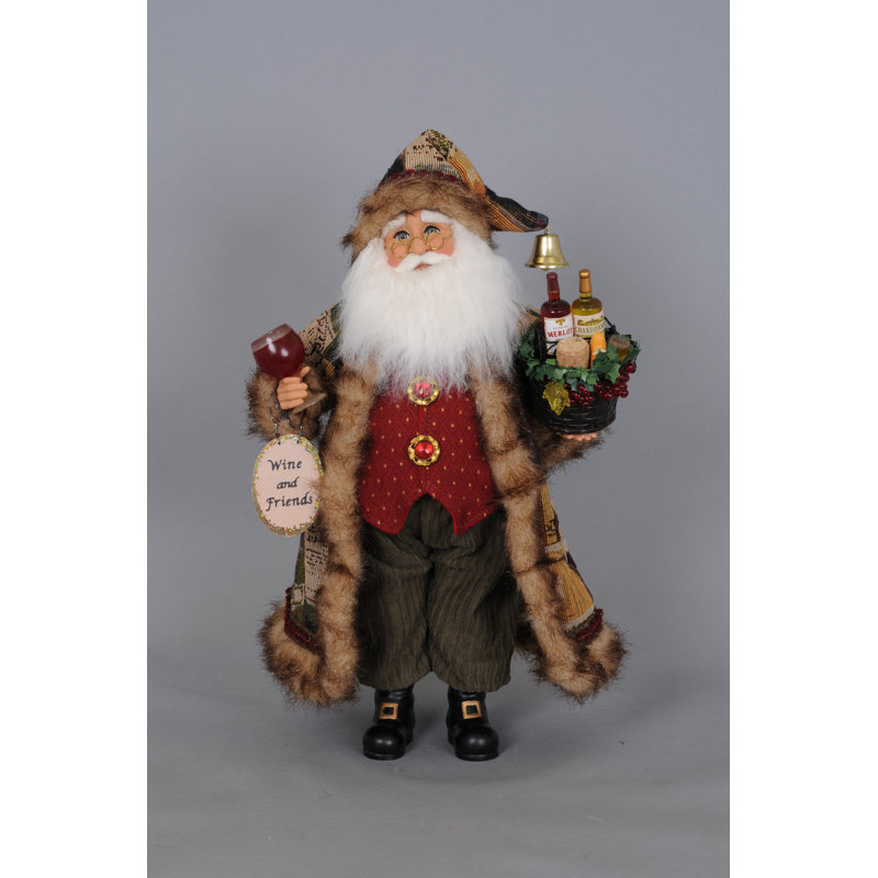 Christmas Basket of Cheer Santa Figurine