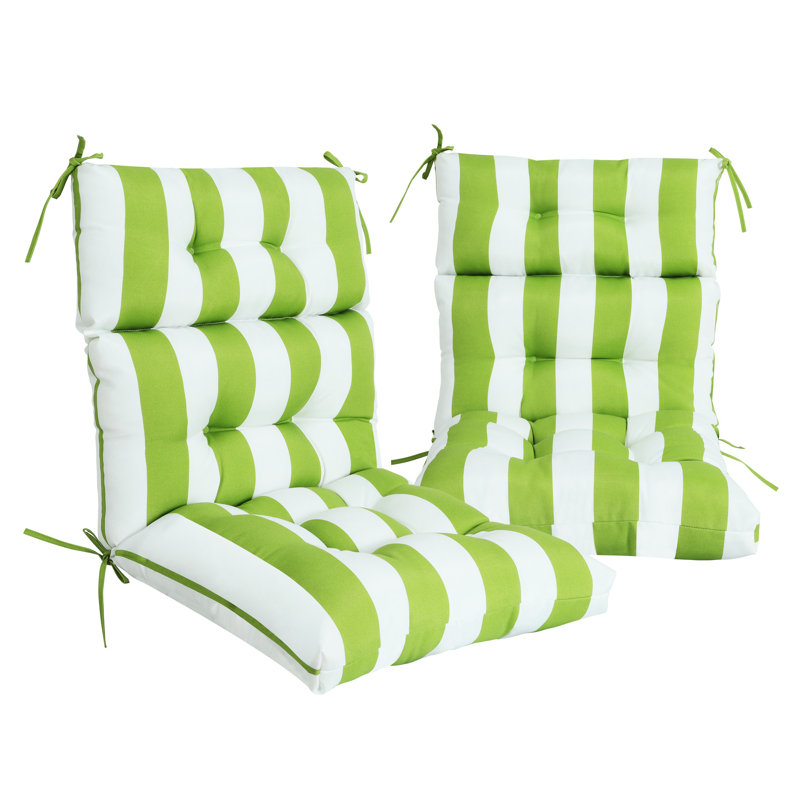 2 High Back Patio Chair Pads, Rocking Covers, 44''X22''x4'', & White, Heat- 44''X22''x4'' Cushions Of 2, And Water-