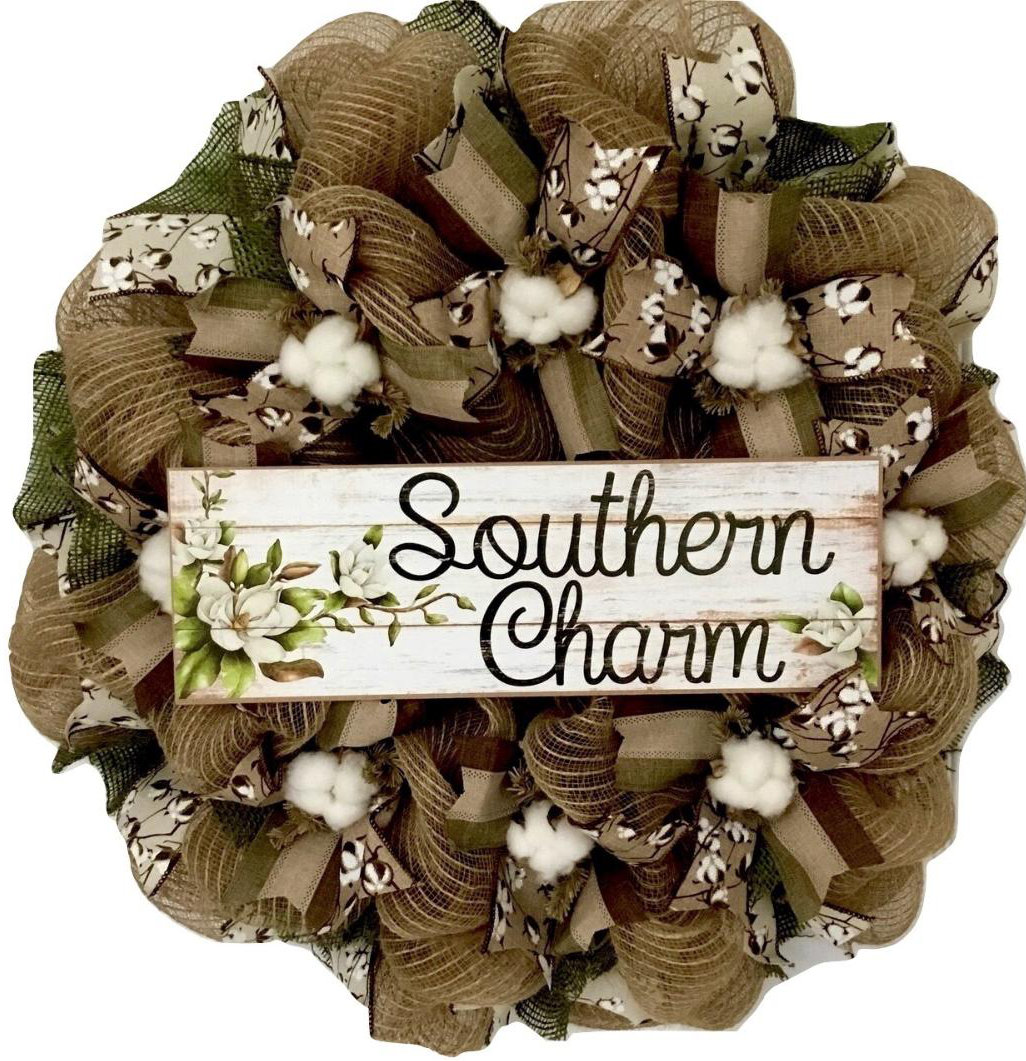 Southern Charm Blossoms Floral Wreath August Grove®