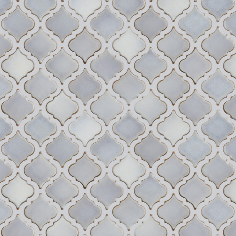 Hudson Tangier 12-3/8 " x 12-3/8 " Porcelain Mosaic Floor and Wall Tile, Gray