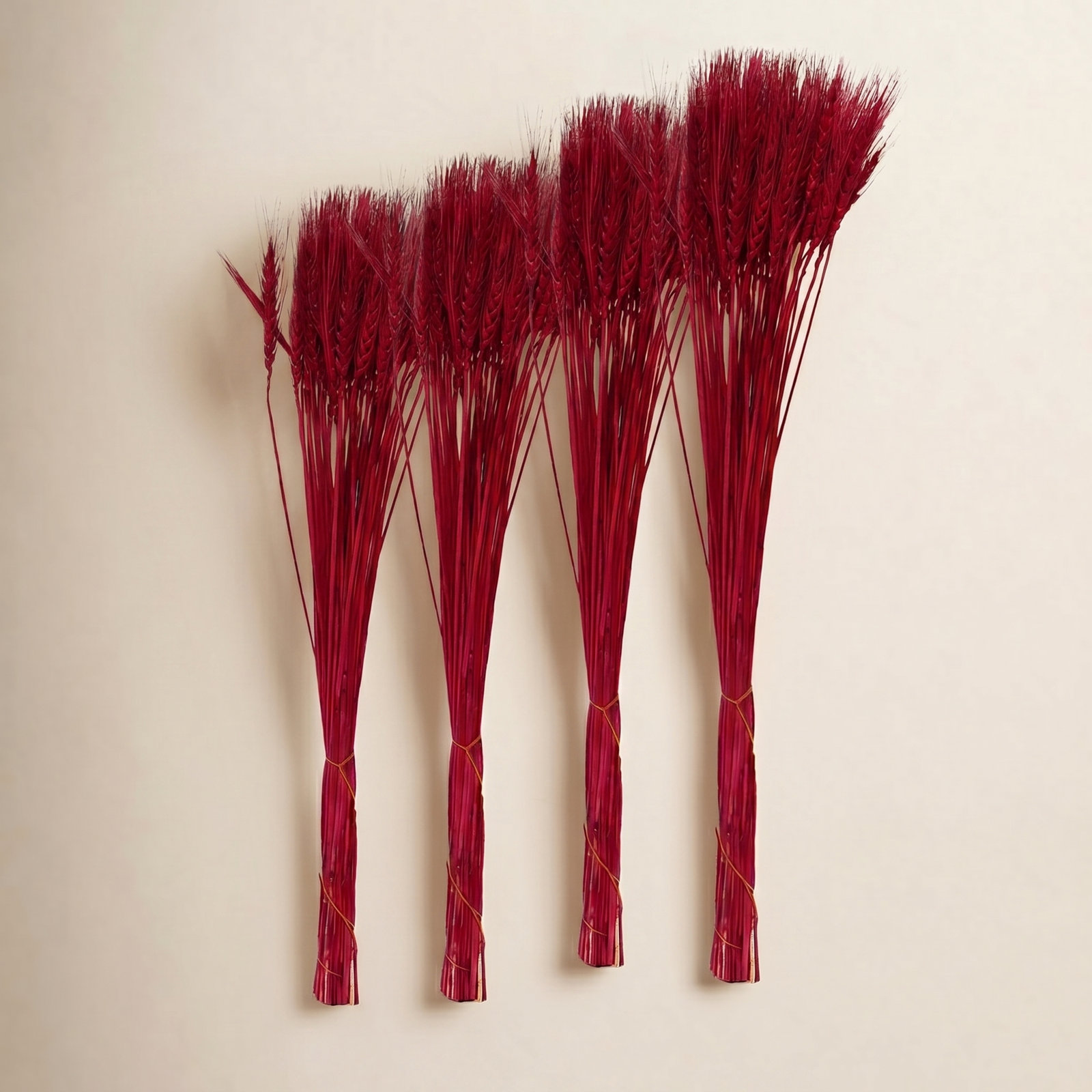 Dried Preserved wheat Bouquet, Red