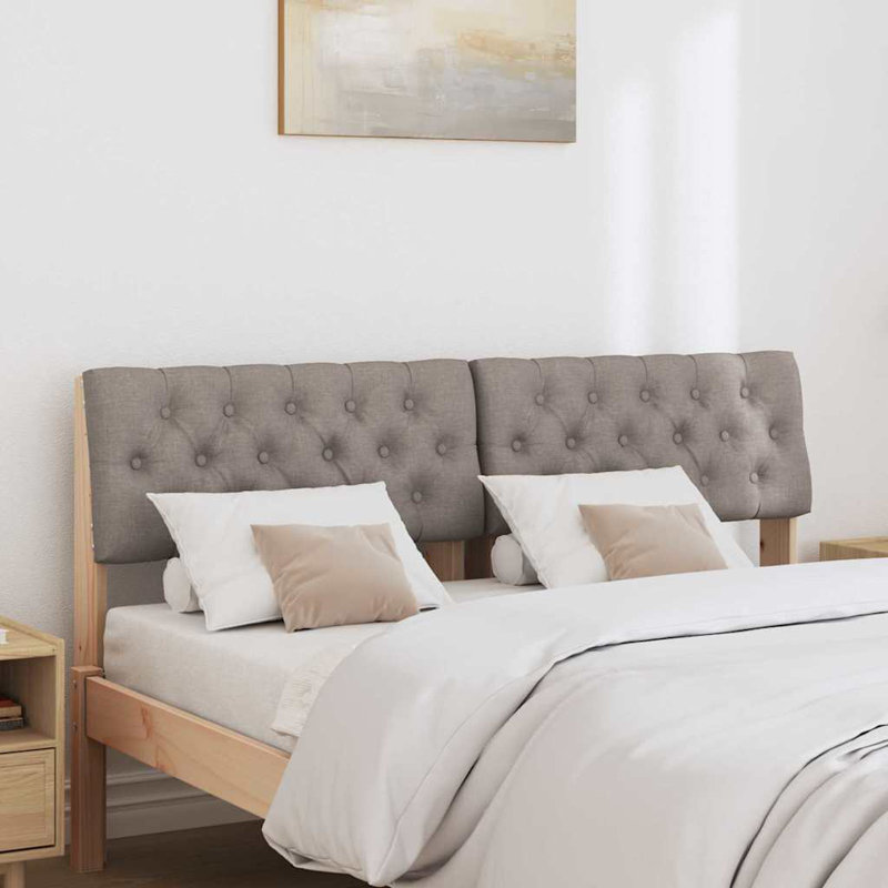 Solid Wood Headboard, Taupe, Brown, EU Double - 135 x 200 cm