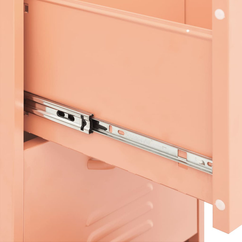 Storage Cabinet Freestanding File Cabinet with Shelves for Office Steel, Pink 1