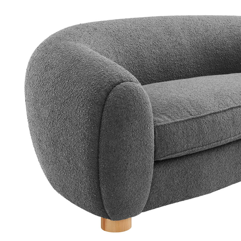 Modway Abundant Boucle Upholstered Fabric Sofa, Gray Velvet
